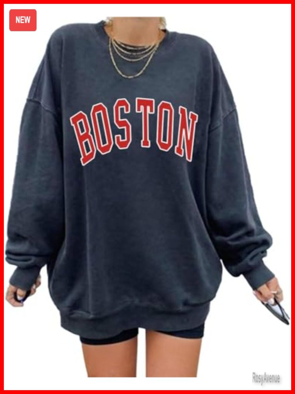 Oversized Sweatshirt Crewneck Long Sleeve Pullover Casual